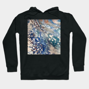 Blue, copper and white bubbles Hoodie